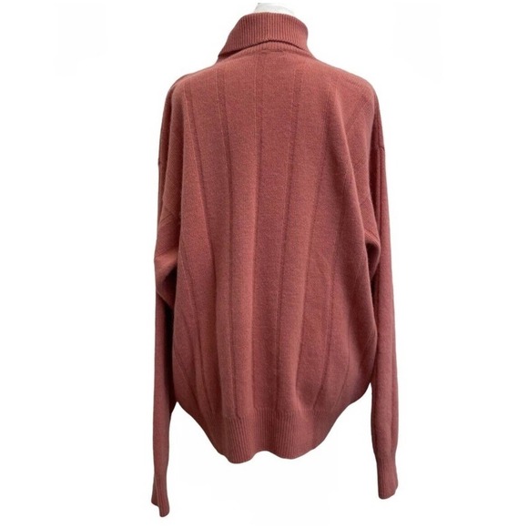 Montrer Italian Wool Angora Dusty Pink Knit Pullover Turtleneck Sweater - Picture 6 of 14